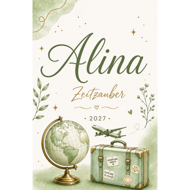 Alina Kalender 2027 - Wochenplaner, Tagebuch, für Frauen in Schwarz-Weiß