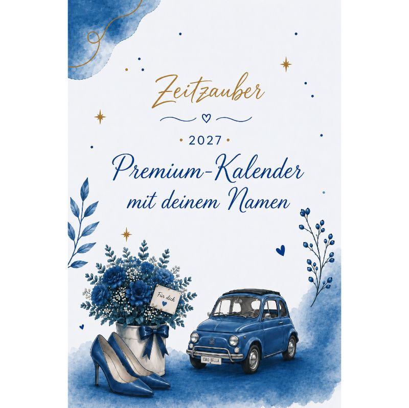 Hardcover s-w: Premium Namenskalender 2027 mit deinem Namen - Wochenplaner, Tagebuch