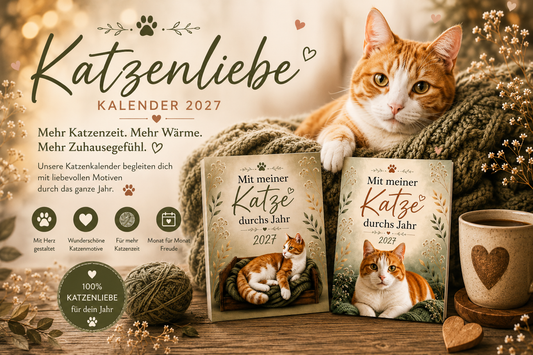 Katze mit 2 Kalendern, KI generiert
