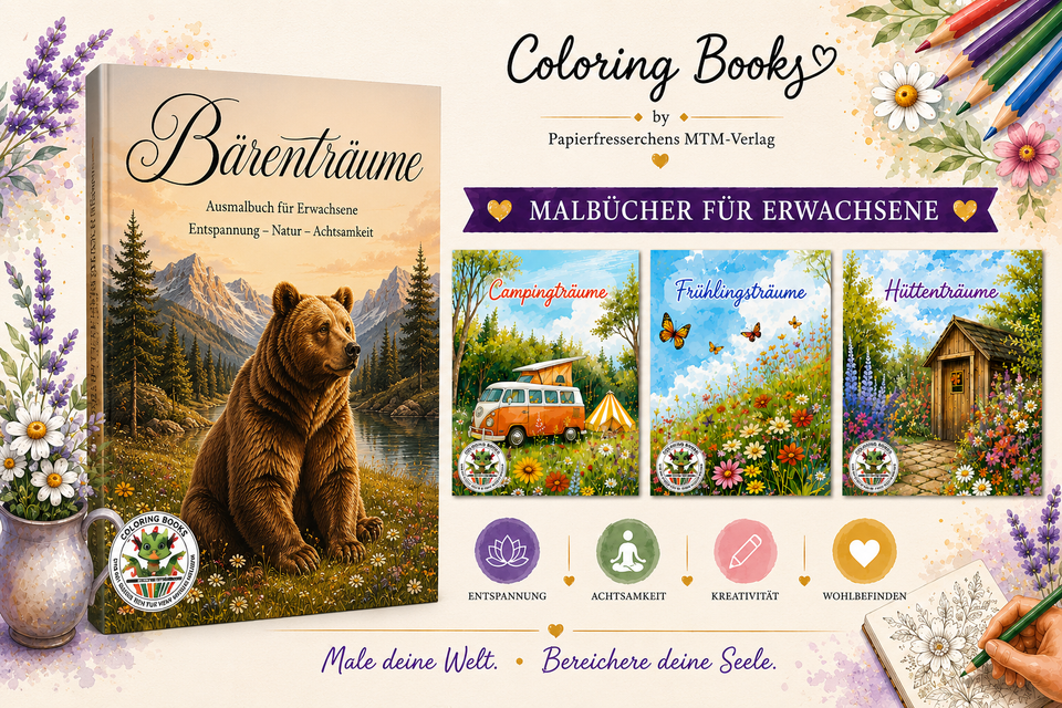 Ausmalbuch für Erwachsene zur Entspannung - Papierfresserchens MTM-Verlag