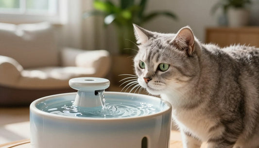 Katze an Trinkbrunnen