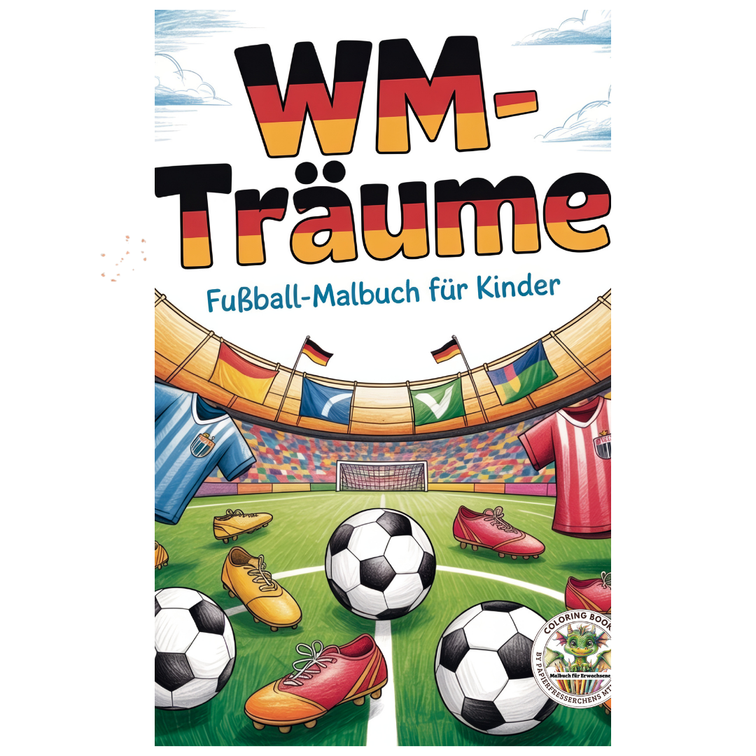 WM-Träume – Fußball-Malbuch für Kinder PDF – Produktvorschau 1 - Papierfresserchens MTM-Verlag