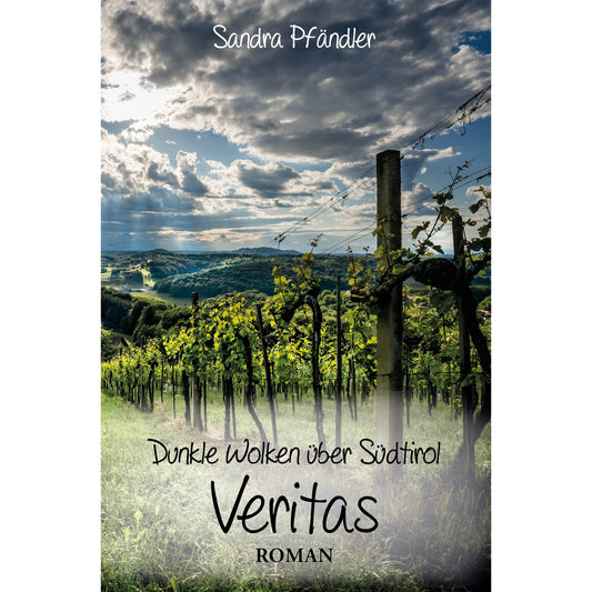 Cover des Rätselbuchs „Bd. 1 Dunkle Wolken über Südtirol - Veritas“ – Papierfresserchens MTM-Verlag