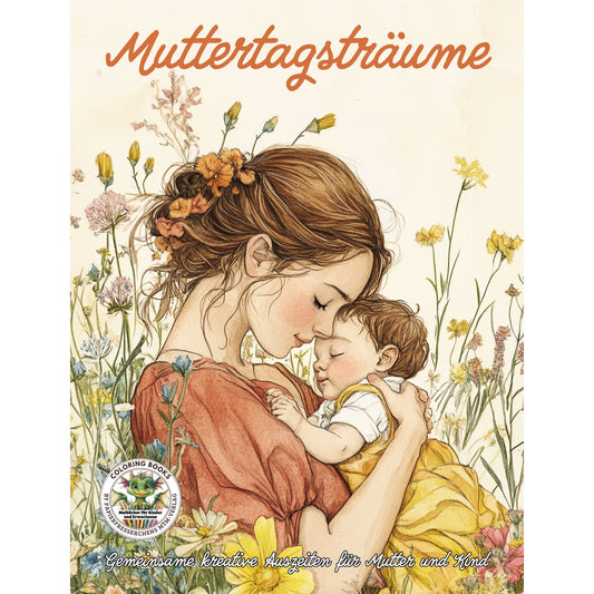 Cover des Malbuchs „Muttertagsträume - Gemeinsame kreative Auszeiten für Mutter und Kind“ – Papierfresserchens MTM-Verlag