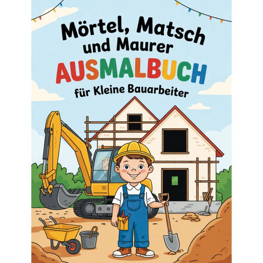 Cover des Malbuchs „Mörtel, Matsch und Maurer“ – Papierfresserchens MTM-Verlag