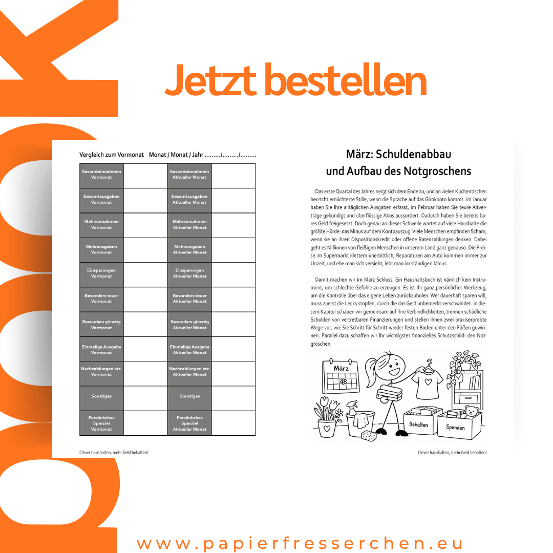 Clever haushalten, mehr Geld behalten! – 12 Monate – 12 Spar-Challenges für den Familienalltag
