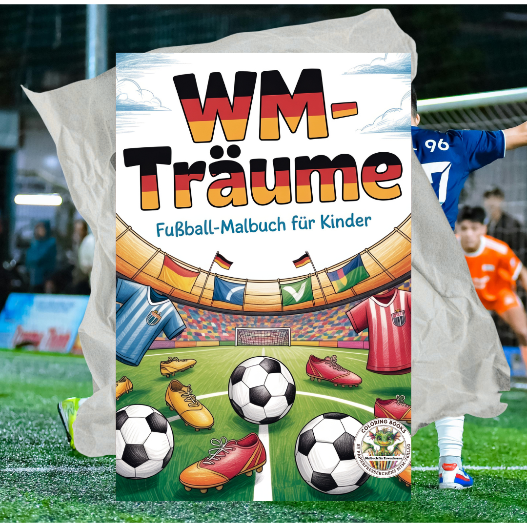 WM-Träume – Fußball-Malbuch für Kinder PDF – Produktvorschau 4 - Papierfresserchens MTM-Verlag