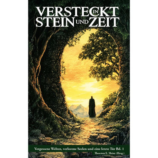 Cover der Anthologie „Versteckt in Stein und Zeit Band 1“ – Papierfresserchens MTM-Verlag