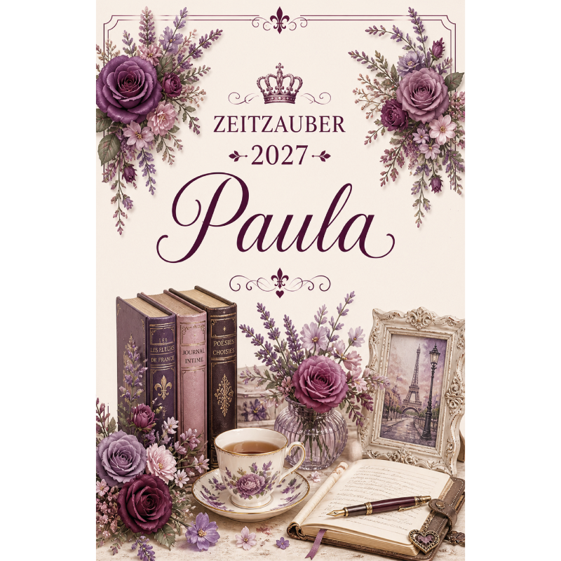 Paula Kalender 2027 - s-w Wochenplaner, Tagebuch, für Frauen