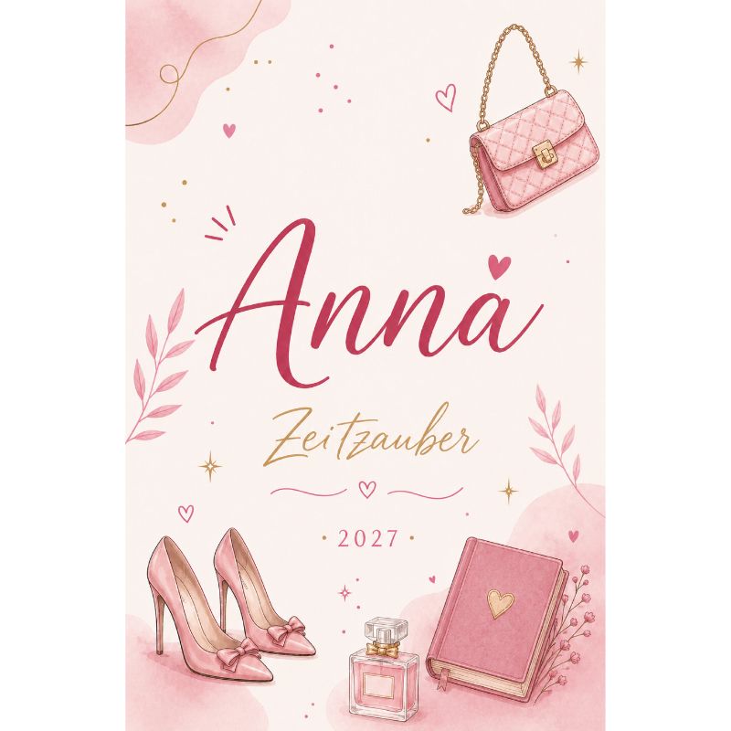 Anna Kalender 2027 - s-w Wochenplaner, Tagebuch, für Frauen