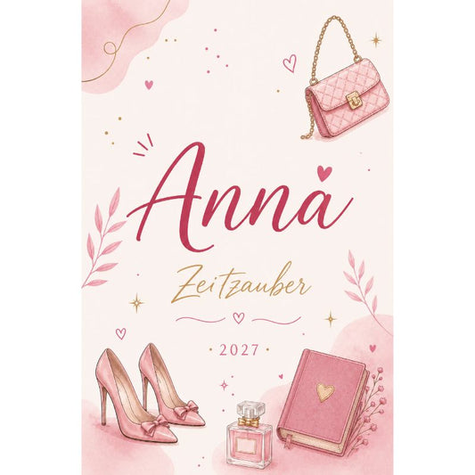 Anna Kalender 2027 - s-w Wochenplaner, Tagebuch, für Frauen