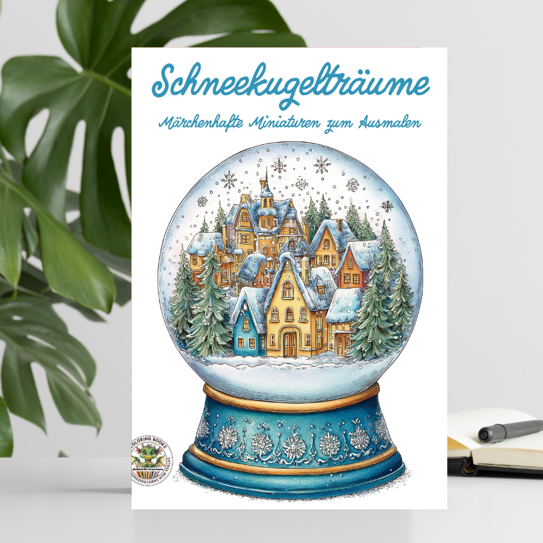 Schneekugelträume Ausmalbuch für Erwachsene - Märchenhafte Miniaturen zum Ausmalen: