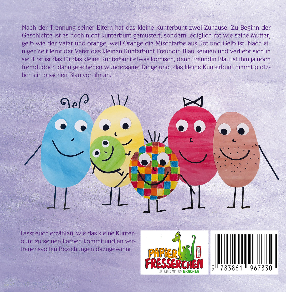 Das kleine Kunterbunt – Buchrückseite - Papierfresserchens MTM-Verlag