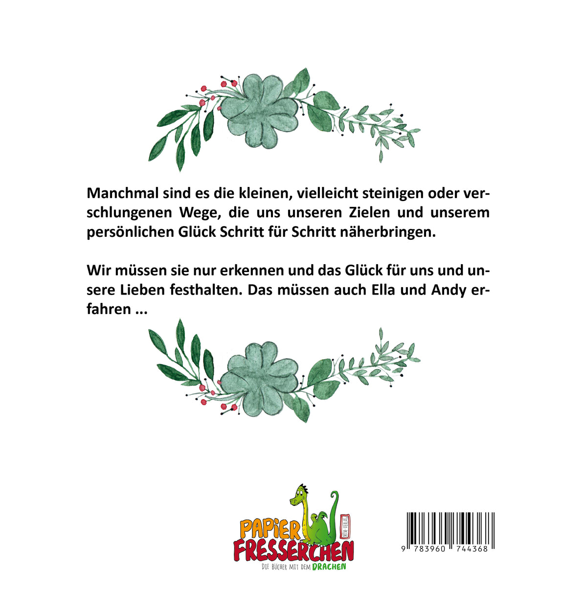 Reise zum Glück – Buchrückseite - Papierfresserchens MTM-Verlag