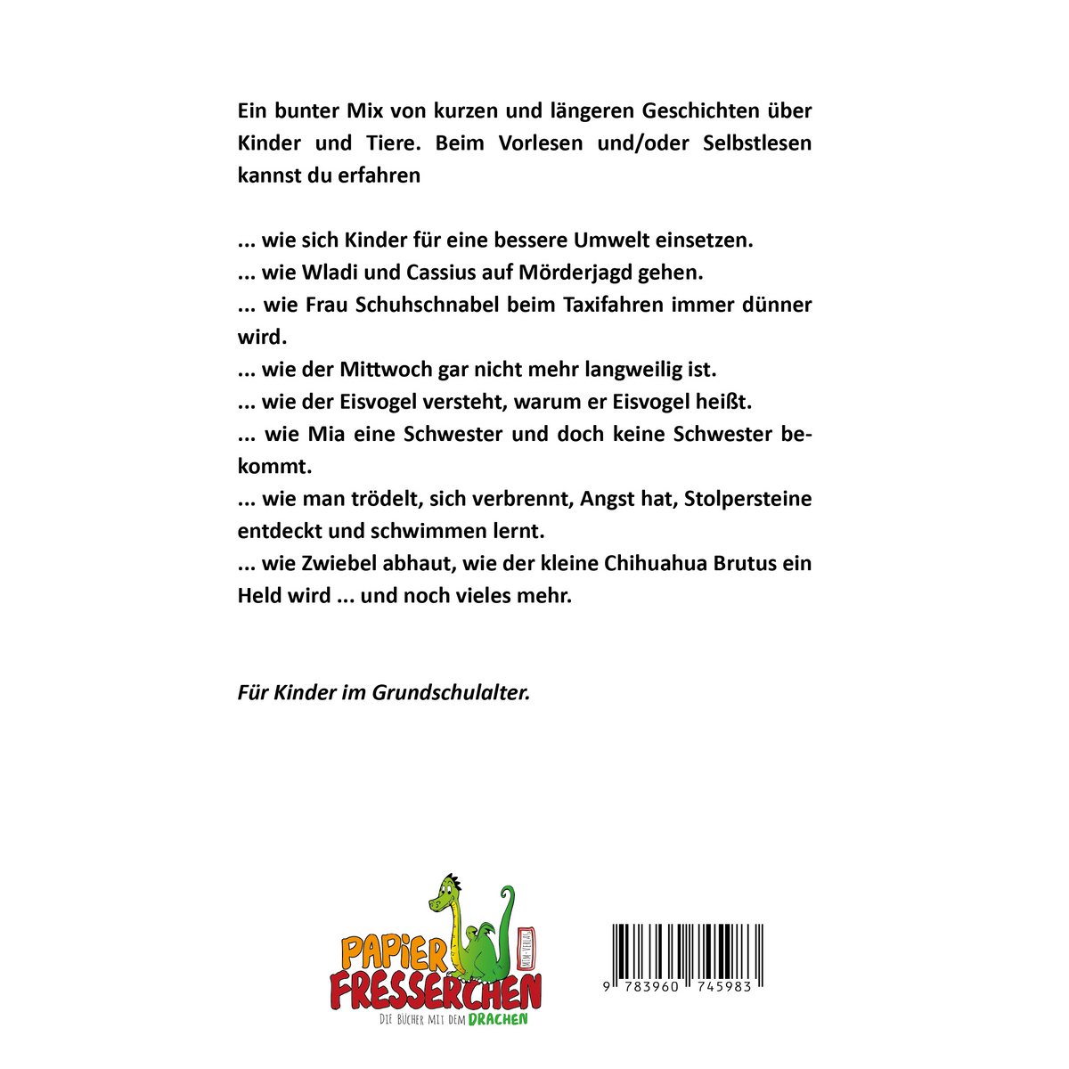 Jo, Janne und der Winddrachen – Buchrückseite - Papierfresserchens MTM-Verlag
