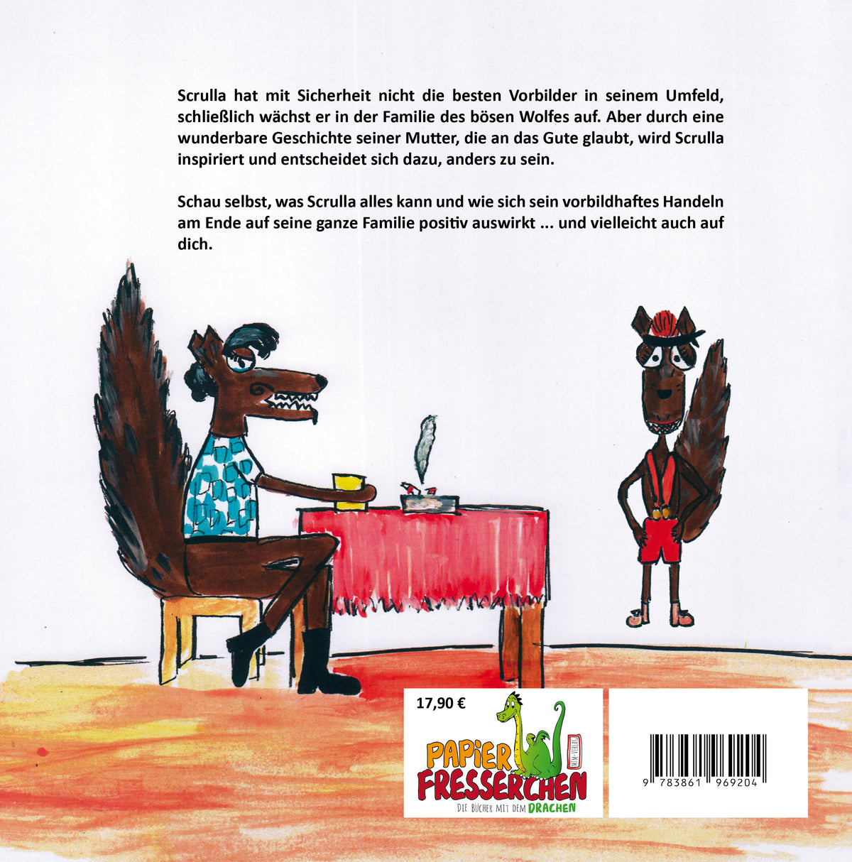 Scrulla – Buchrückseite - Papierfresserchens MTM-Verlag