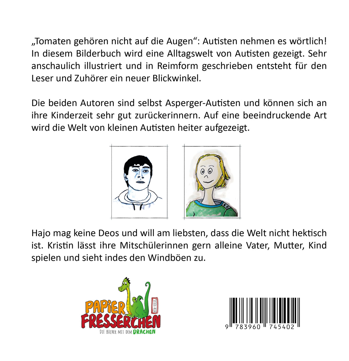 Tomaten gehören nicht auf die Augen – Buchrückseite - Papierfresserchens MTM-Verlag