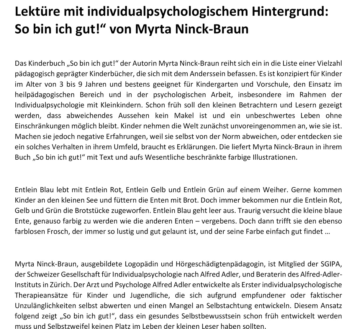 So bin ich gut! – Presseinformation - Papierfresserchens MTM-Verlag