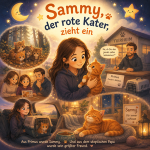 Sammy, der rote Kater, zieht ein - 3 Minuten Geschichte - Podcast - Sammy der rote Kater Geschichte