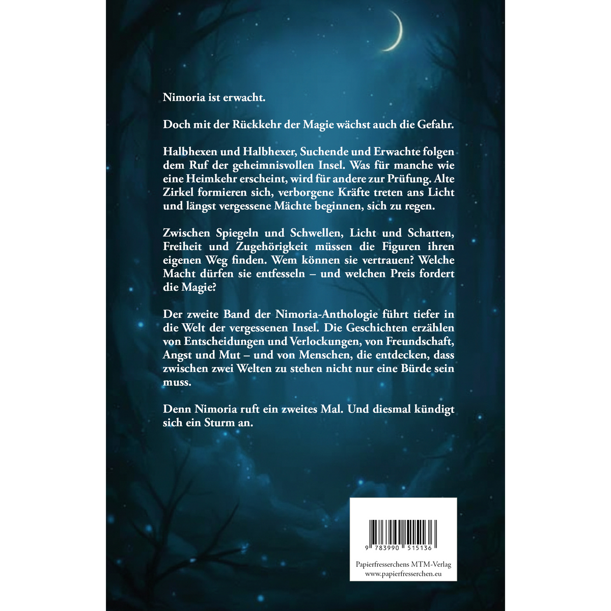 Nimoria – Zwischen Zirkel und Sturm – Band 2 – Buchrückseite - Papierfresserchens MTM-Verlag